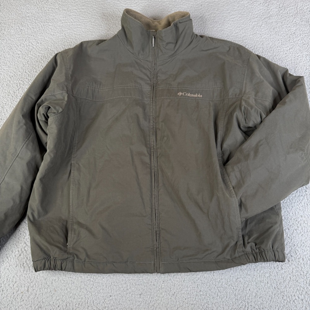 Columbia Sportswear Jacket Mens XL Green Fleece Lined Full Zip Insulated Coat